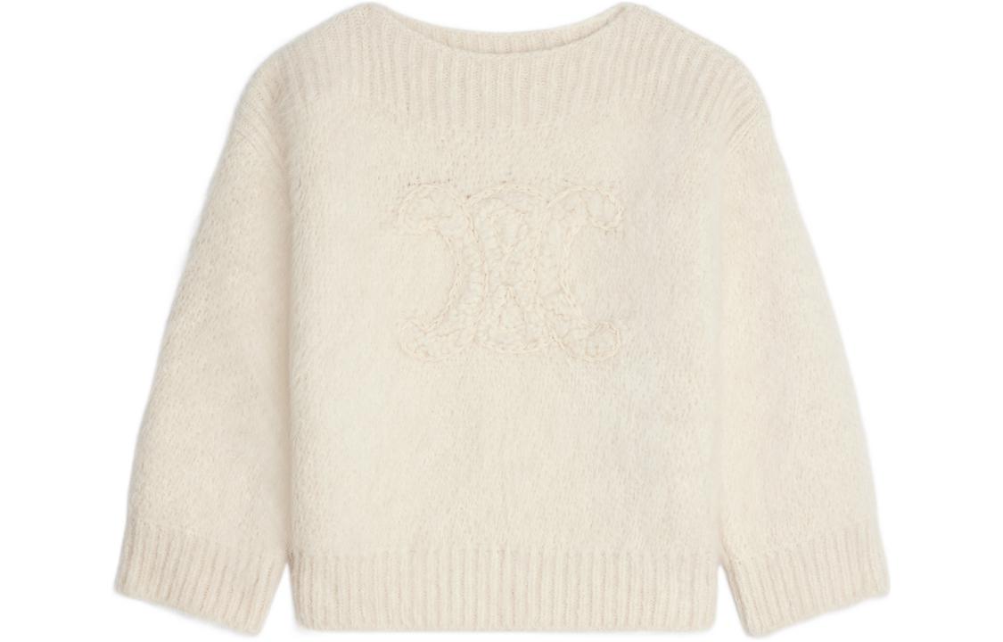 Order (W) CELINE FW22 白色羊駝毛Logo針織圓領毛衣. 2AC99309T-01OW
