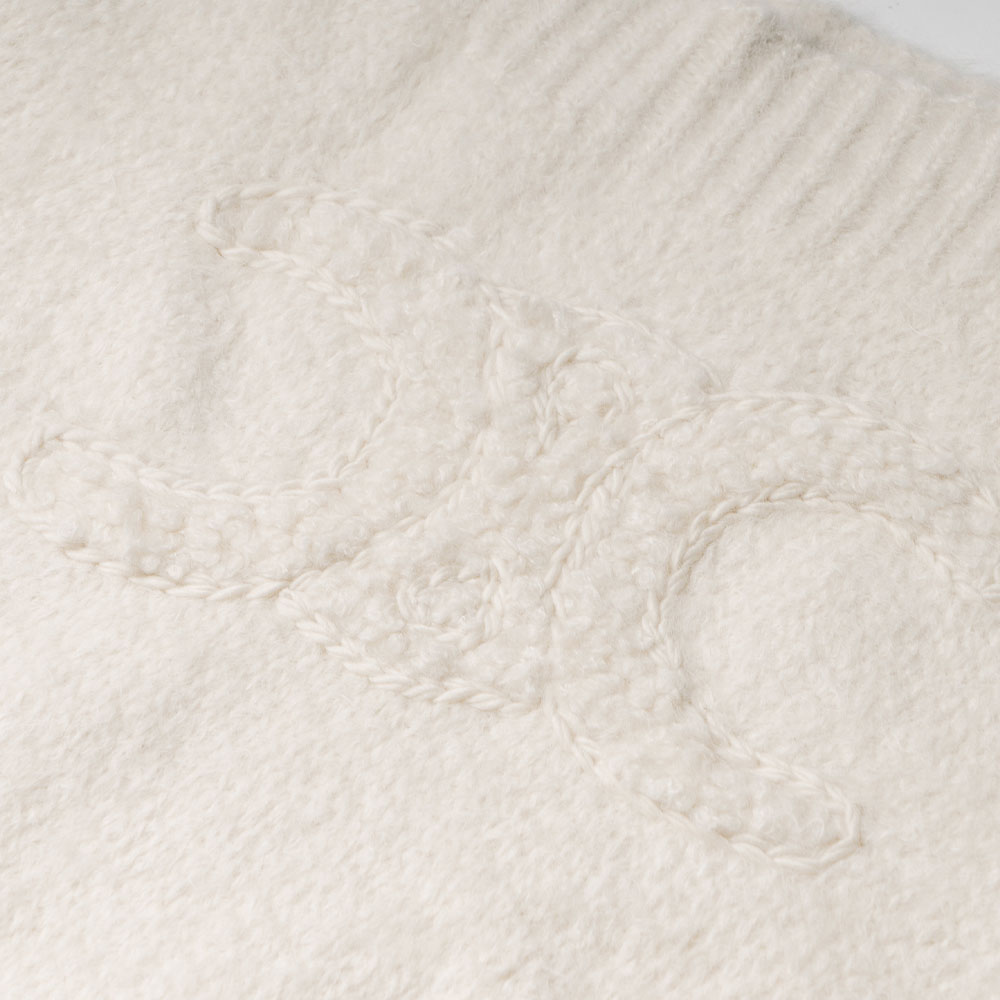 Sizing (W) CELINE FW22 白色羊駝毛Logo針織圓領毛衣. 2AC99309T-01OW