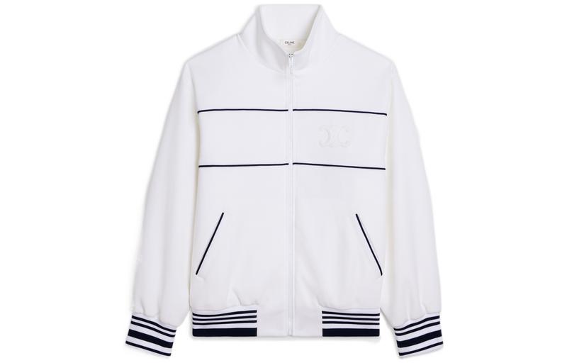 (Women) CELINE FW22  White Striped Zip High-Neck Long Sleeve Jacket. 2Y46A225S-01MA 圖 2