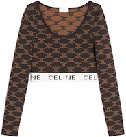 (Women) CELINE FW22 Yellow Logo Print Cropped Long Sleeve Pullover. 2AG03916T-19BR (Women) CELINE FW22 Yellow Logo Print Cropped Long Sleeve Pullover. 2AG03916T-19BR