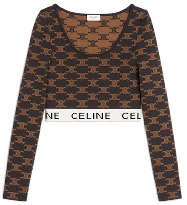 (W) 셀린 FW22 옐로우 로고 프린트 크롭 롱슬리브 풀오버. 2AG03916T-19BR Order (W) 셀린 FW22 옐로우 로고 프린트 크롭 롱슬리브 풀오버. 2AG03916T-19BR