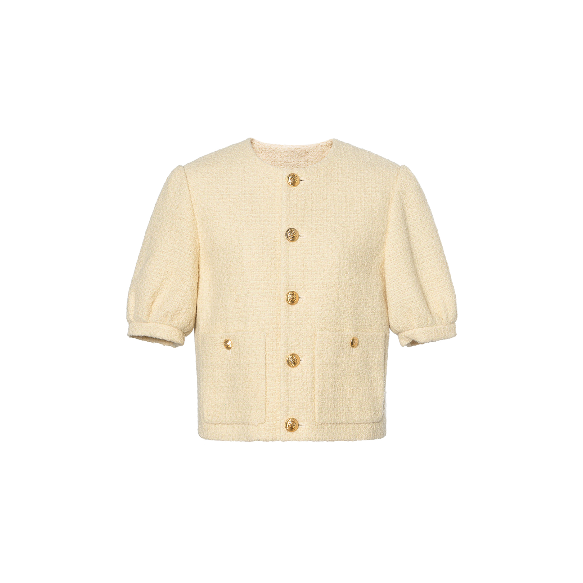 (Women) CELINE FW22  Yellow Short Single-Breasted Pocket Jacket. 2V34O764L-11JS