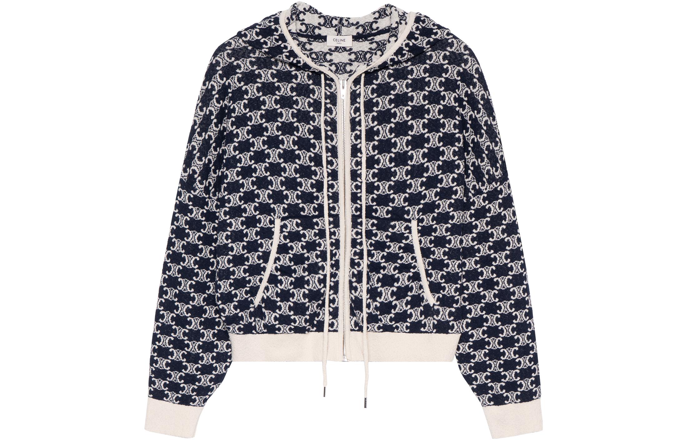 (Women) CELINE FW22 All-over Print Zip-Up Sweatshirt Women’s Blue. 2A82V865P-07OW