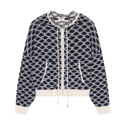 (Women) CELINE FW22 All-over Print Zip-Up Sweatshirt Women’s Blue. 2A82V865P-07OW