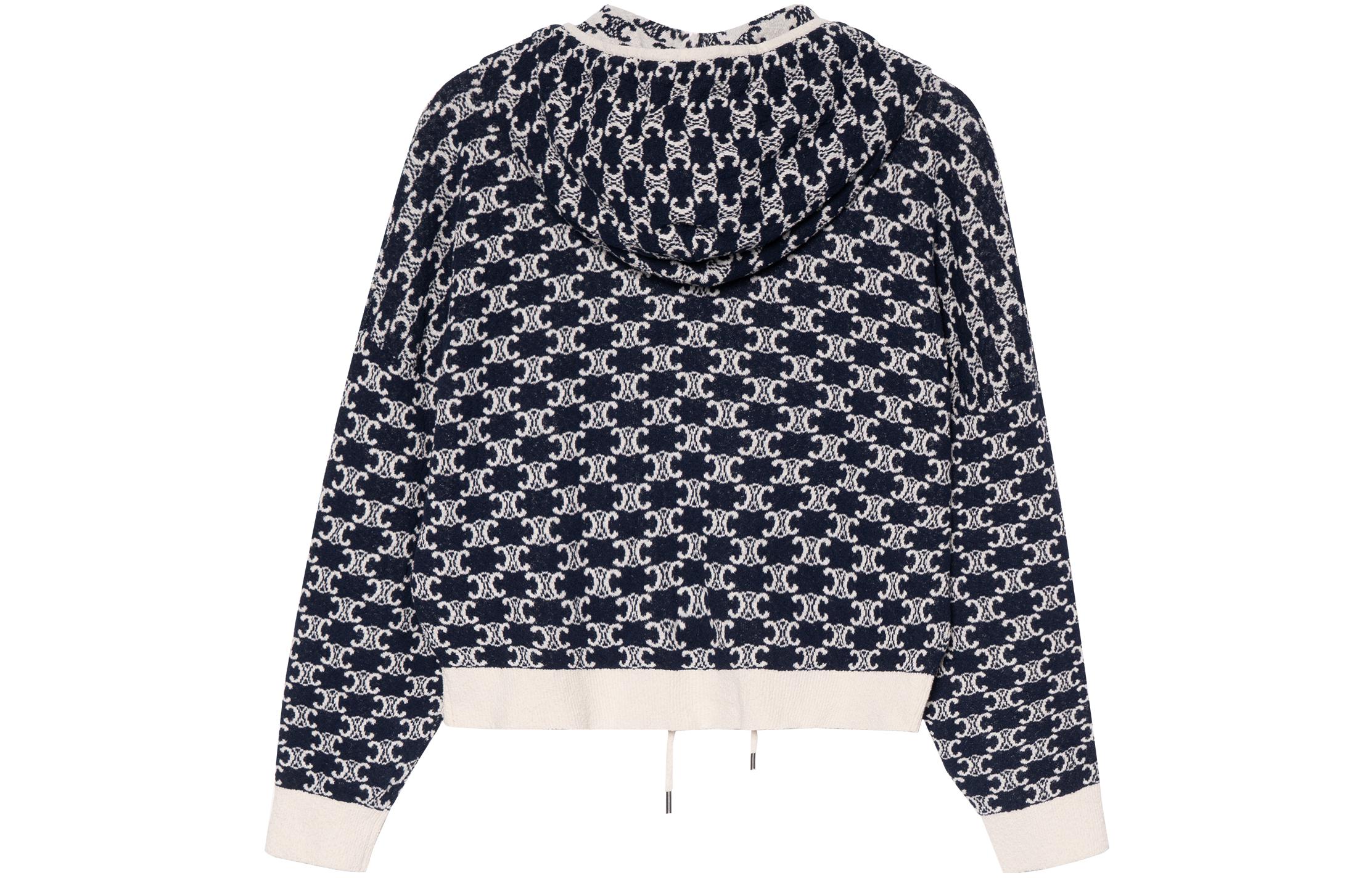 Lookbook (W) Sudadera con cremallera CELINE FW22 estampado completo azul para mujer. 2A82V865P-07OW