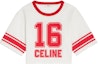 Buy (W) CELINE FW22 Top Corto Mujer Blanco con Logo Contraste Manga Corta. 2X09D671Q-01IZ