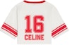 Lookbook (W) CELINE FW22 Top Corto Mujer Blanco con Logo Contraste Manga Corta. 2X09D671Q-01IZ