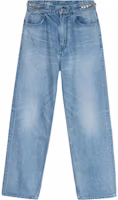 (Women) CELINE FW22 High-Waisted Washed Straight-Leg Jeans Blue 2N814634R-07SV (Women) CELINE FW22 High-Waisted Washed Straight-Leg Jeans Blue 2N814634R-07SV