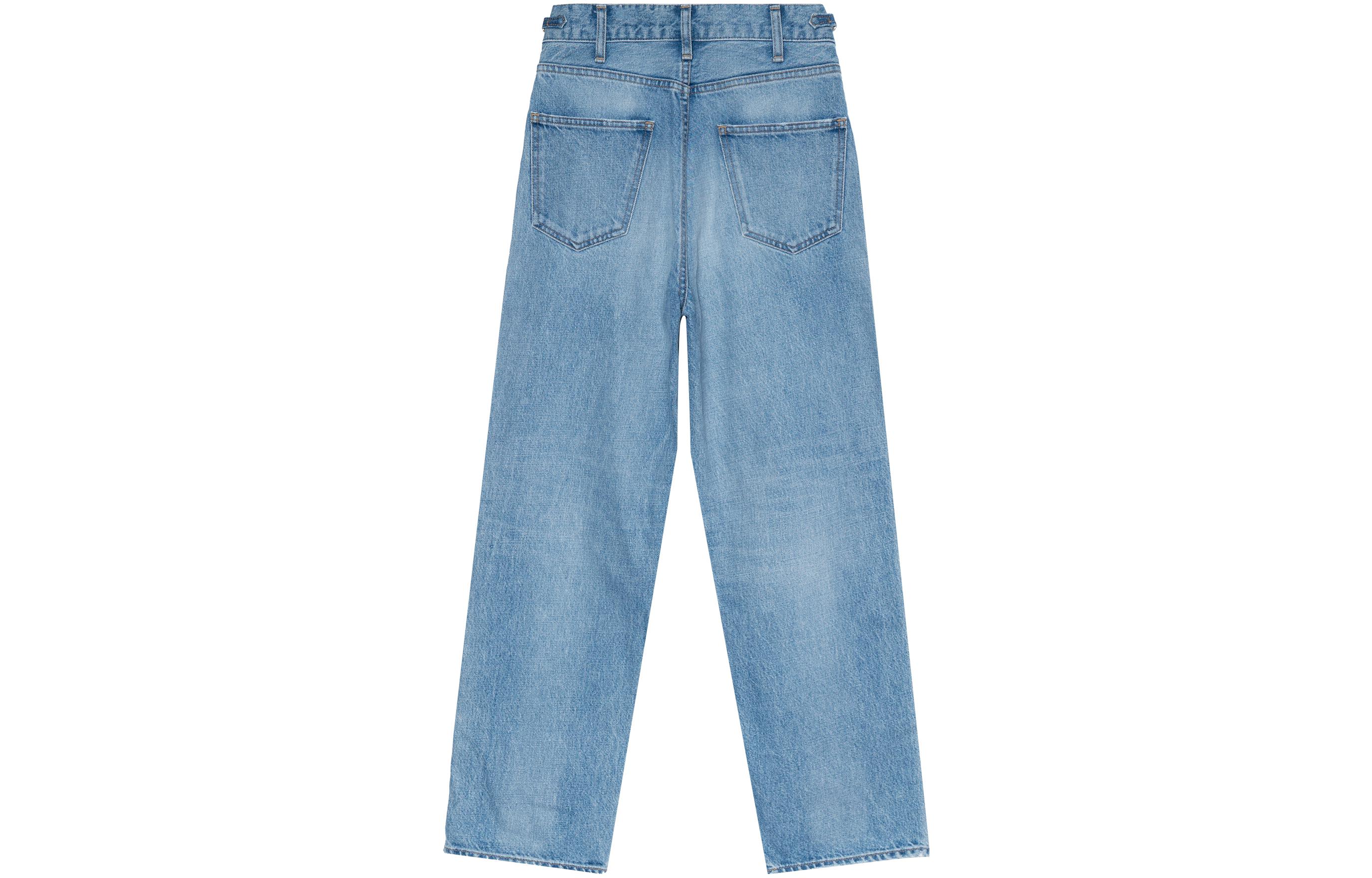 Lookbook (W) CELINE FW22 Jeans High-Waisted Straight-Leg Biru Denim Wanita 2N814634R-07SV