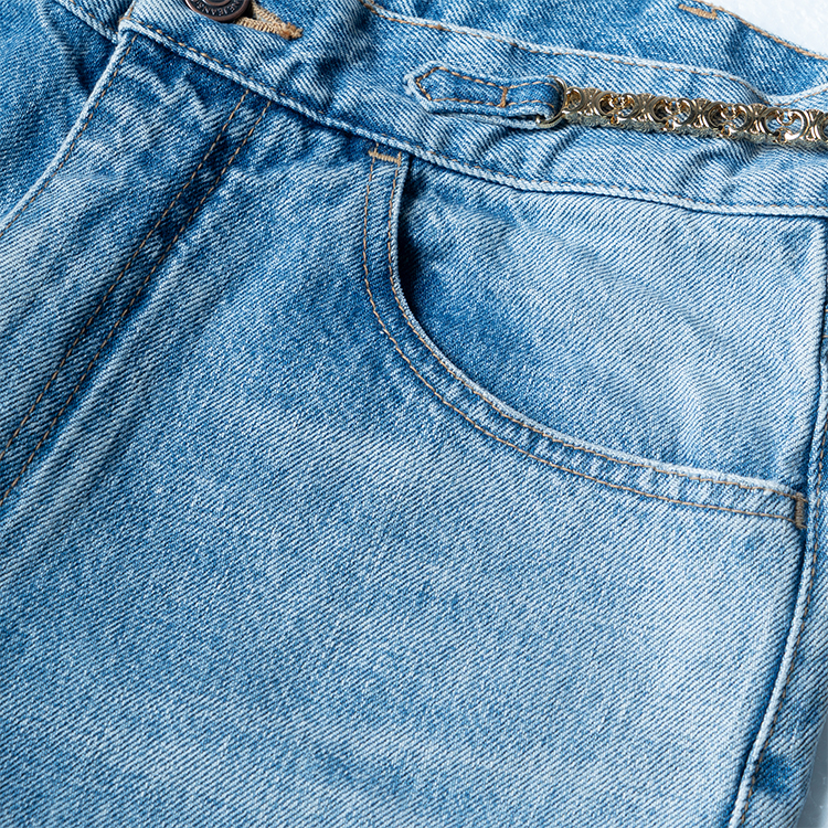 Sizing (W) CELINE FW22 Jeans High-Waisted Straight-Leg Biru Denim Wanita 2N814634R-07SV