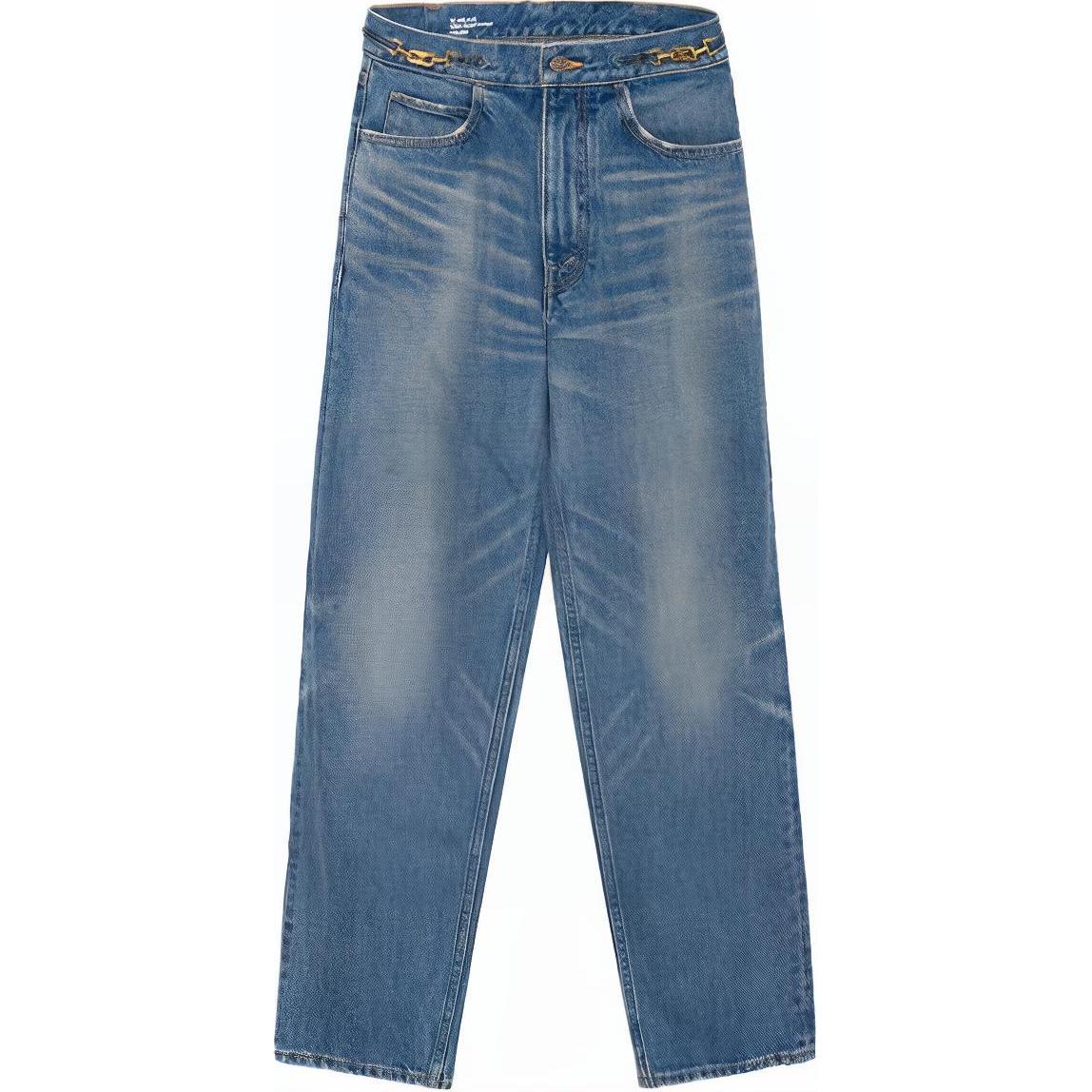 (Women) CELINE FW22 Margaret Washed Straight-Leg Jeans Women’s Blue. 2N861930F-07UW