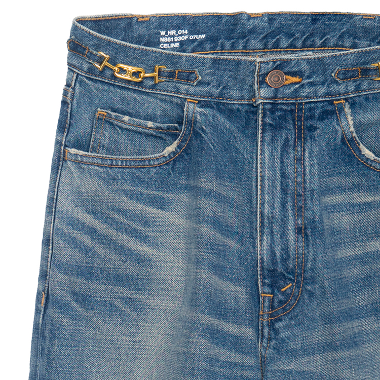 Sizing (Women) CELINE FW22 Margaret Washed Straight-Leg Jeans Women’s Blue. 2N861930F-07UW