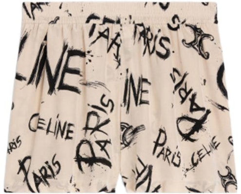 (Women) CELINE FW22 Nude Printed Graffiti Crepe Shorts Women’s. 2P711731R-11CN Order (Women) CELINE FW22 Nude Printed Graffiti Crepe Shorts Women’s. 2P711731R-11CN