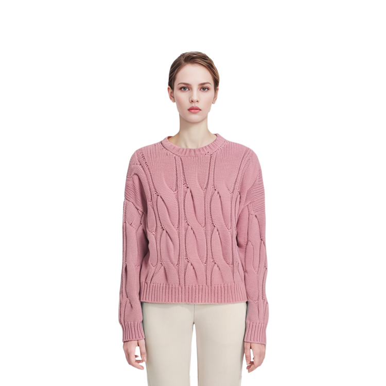 Details for (W) CELINE 2022秋冬粉色粗线编织圆领毛衣. 2AF73086U-24PI