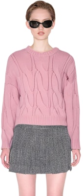 (W) CELINE 2022秋冬粉色粗线编织圆领毛衣. 2AF73086U-24PI Sizing (W) CELINE 2022秋冬粉色粗线编织圆领毛衣. 2AF73086U-24PI