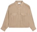Order (Women) CELINE FW22 Solid Brown Collared Button-Up Long Sleeve Shirt Women. 2C859933K-02BG