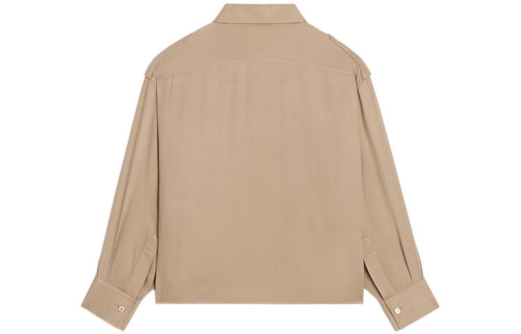 Lookbook (W) CELINE FW22 Kemeja Lengan Panjang Coklat Berkolar Wanita. 2C859933K-02BG