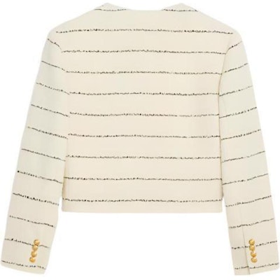 (Women) CELINE FW22 Striped Button-Up Crewneck Long Sleeve Jacket Beige - . 2V40J376R-01KC Lookbook (Women) CELINE FW22 Striped Button-Up Crewneck Long Sleeve Jacket Beige - . 2V40J376R-01KC