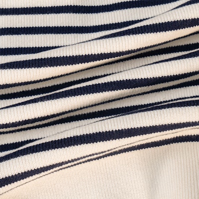 (W) CELINE FW22 Suéter Tejido A Rayas Cuello Redondo Corto Azul Marino. 2A95Z384N-01CN Sizing (W) CELINE FW22 Suéter Tejido A Rayas Cuello Redondo Corto Azul Marino. 2A95Z384N-01CN