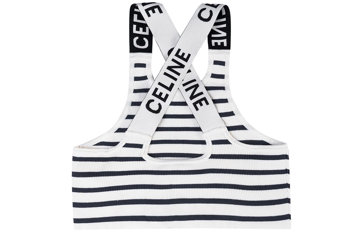 (Women) CELINE FW22 Striped Sleeveless Pullover Sports Bra Beige - 2AC86372N-01MA