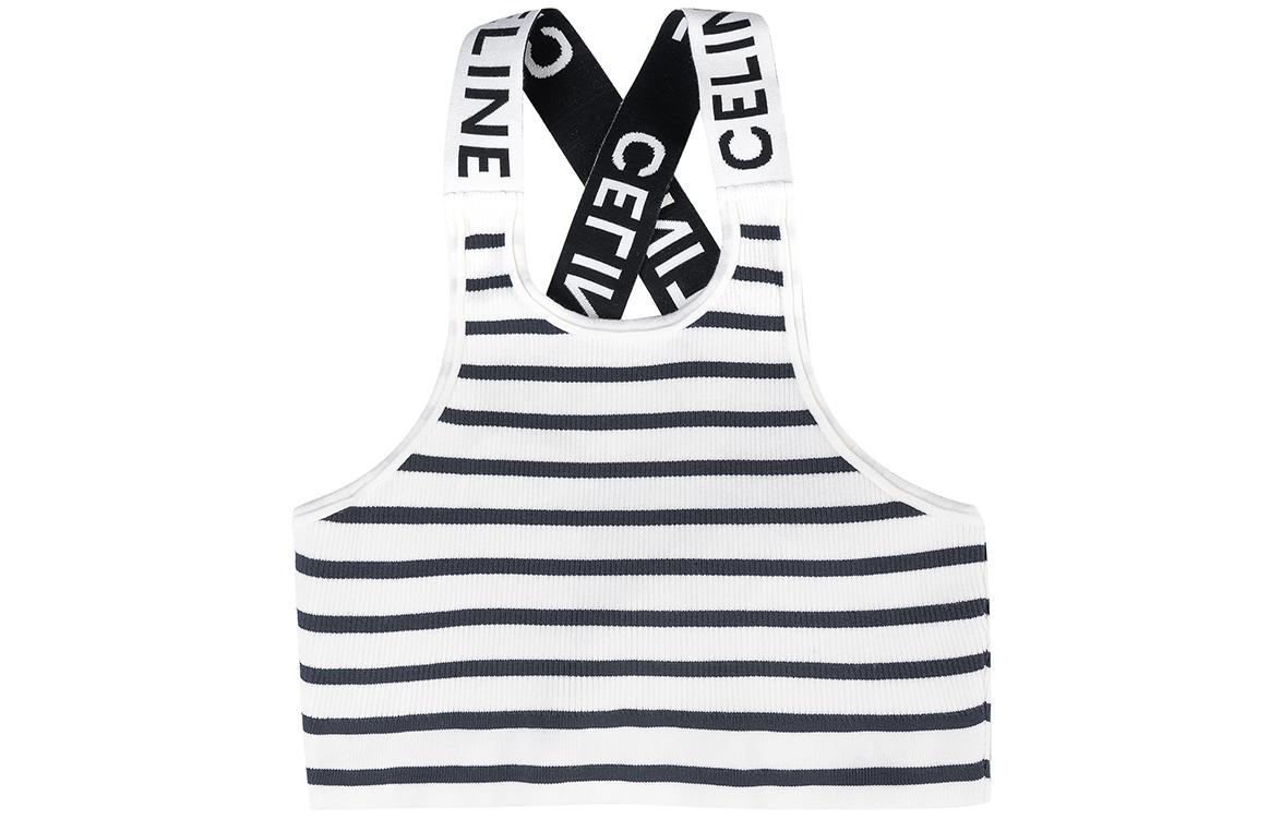 Lookbook (W) 셀린 FW22 스트라이프 민소매 풀오버 스포츠 브라 베이지 2AC86372N-01MA