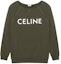 Buy (W) 셀린 FW22 여성 로고 프린트 크루넥 스웨트셔츠 딥 카키. 2Y423670Q-02DO