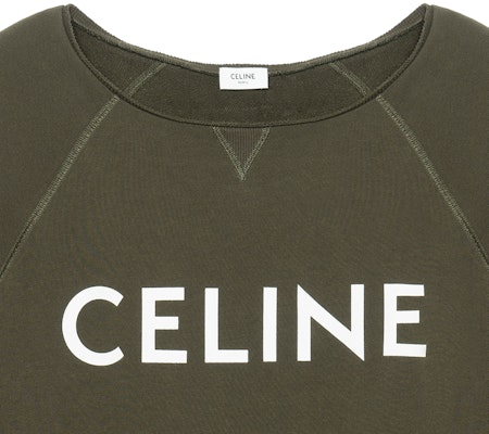 (W) 셀린 FW22 여성 로고 프린트 크루넥 스웨트셔츠 딥 카키. 2Y423670Q-02DO Purchase (W) 셀린 FW22 여성 로고 프린트 크루넥 스웨트셔츠 딥 카키. 2Y423670Q-02DO