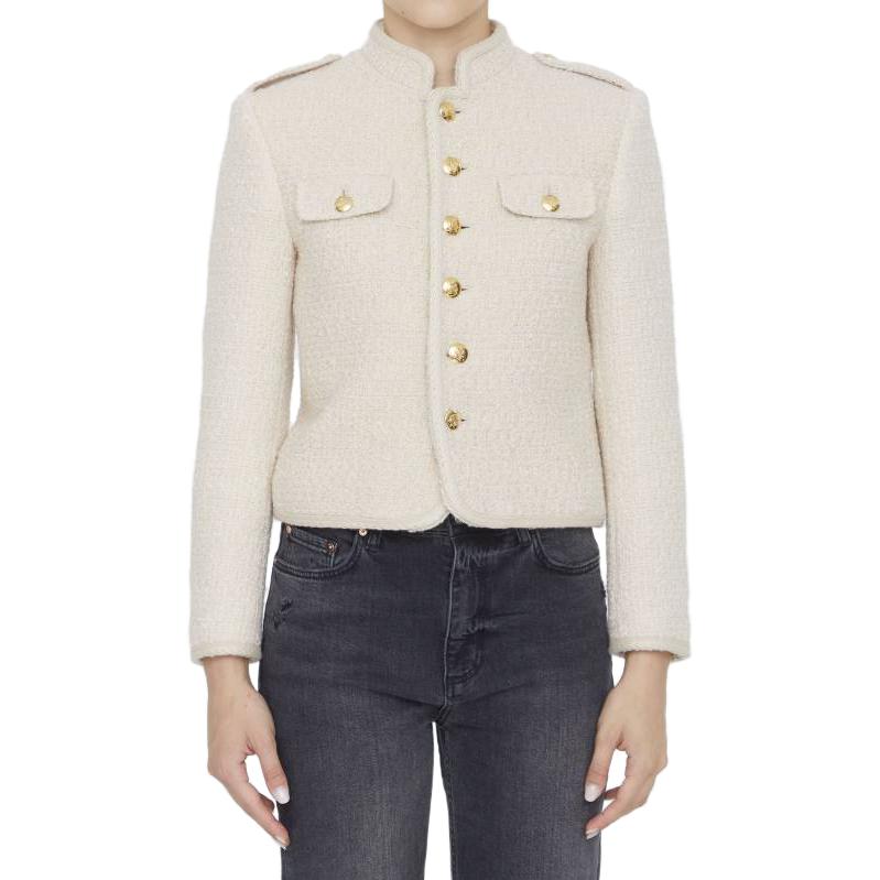 Shop (W) CELINE FW23 米色單排扣休閒長袖外套。 2V99P764L-03AB