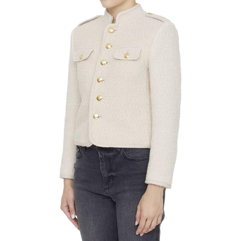 Details for (W) CELINE FW23 米色單排扣休閒長袖外套。 2V99P764L-03AB