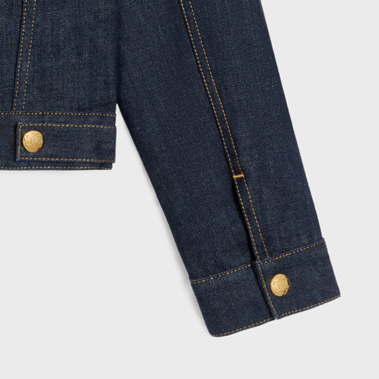 Details for (W) CELINE FW23 蓝色牛仔夹克 四口袋 前襟纽扣设计 2Q685799U-07IN