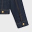 Details for (W) 셀린 FW23 블루 데님 재킷, 포켓 4개 버튼 앞면. 2Q685799U-07IN