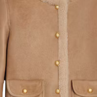 Details for (W) CELINE FW23 棕色圓領單扣皮夾克 2F457274T-18EM