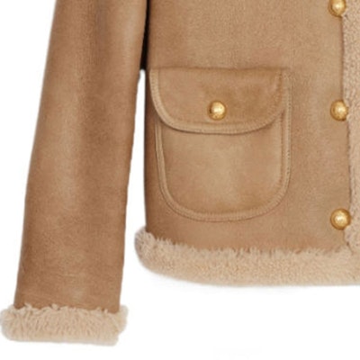 (Women) CELINE FW23 Brown Leather Jacket with Round Neck and Single Button Closure 2F457274T-18EM Sizing (Women) CELINE FW23 Brown Leather Jacket with Round Neck and Single Button Closure 2F457274T-18EM