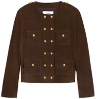 Order (W) CELINE FW23 棕色圓領雙排扣皮革夾克外套 2F413712K-19ES