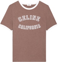 (Women) CELINE FW23 Colorblock Logo Print T-Shirt Brown. 2X17H671Q-19VO (Women) CELINE FW23 Colorblock Logo Print T-Shirt Brown. 2X17H671Q-19VO