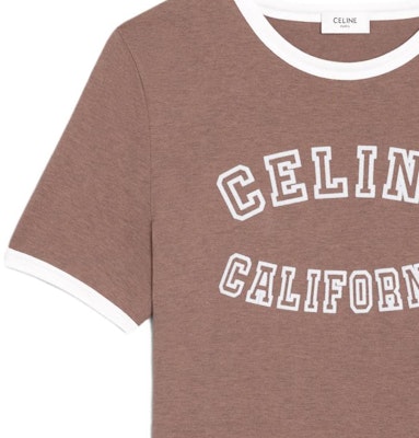 (W) 赛琳 CELINE 2023秋冬配色块Logo印花T恤棕色 2X17H671Q-19VO Purchase (W) 赛琳 CELINE 2023秋冬配色块Logo印花T恤棕色 2X17H671Q-19VO