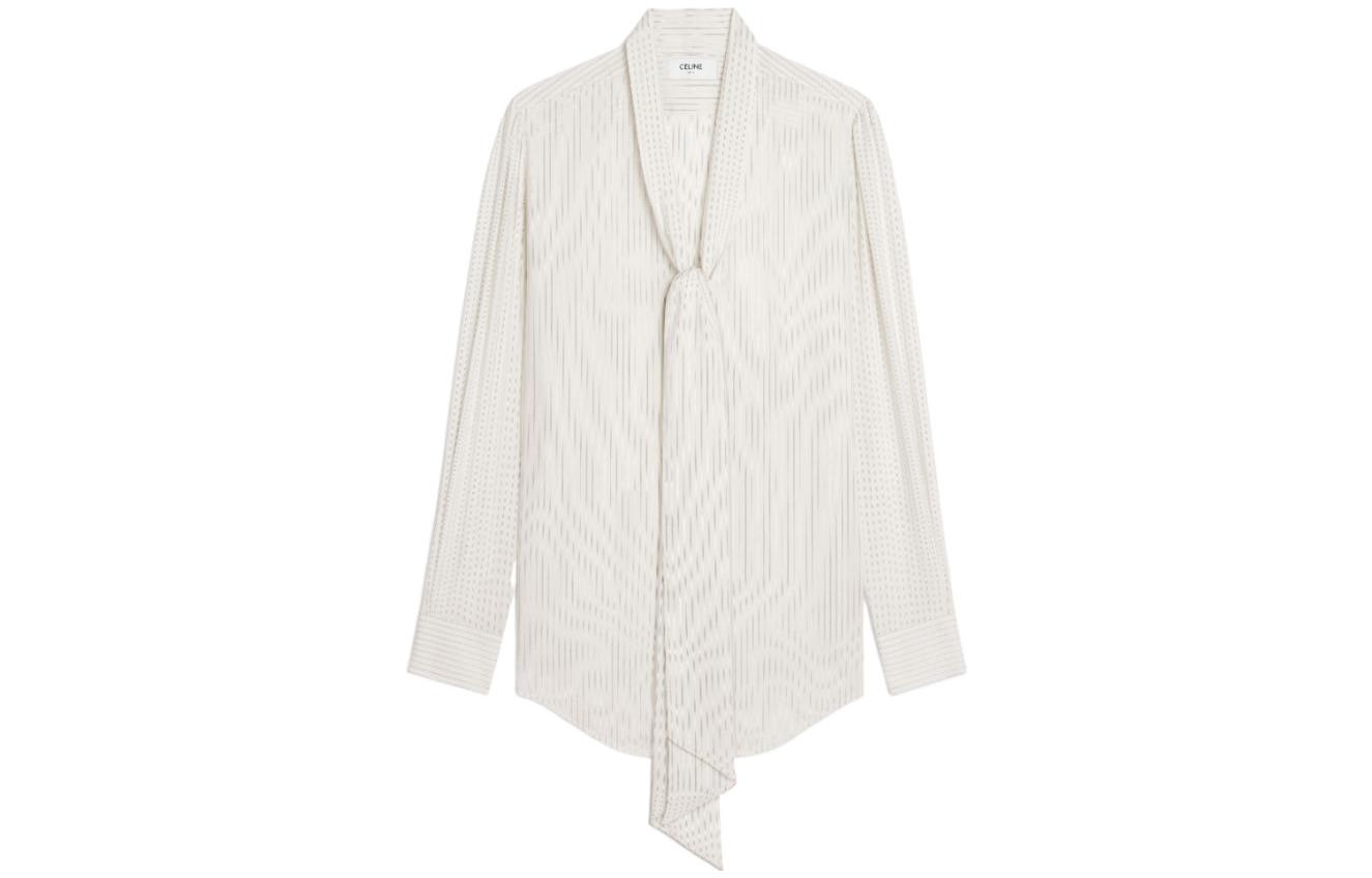 Order (W) CAMISA LARGA RAYADA BLOQUES DE COLOR BLANCA MANGA LARGA CELINE FW23 2C988479V-98CG