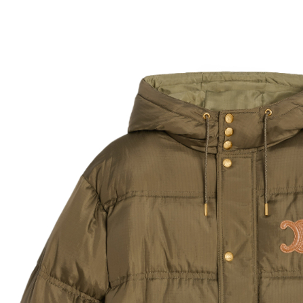 (Women) CELINE FW23  Khaki Hooded Embroidered Long Sleeve Down Jacket 2W799611T-02KK 圖 4