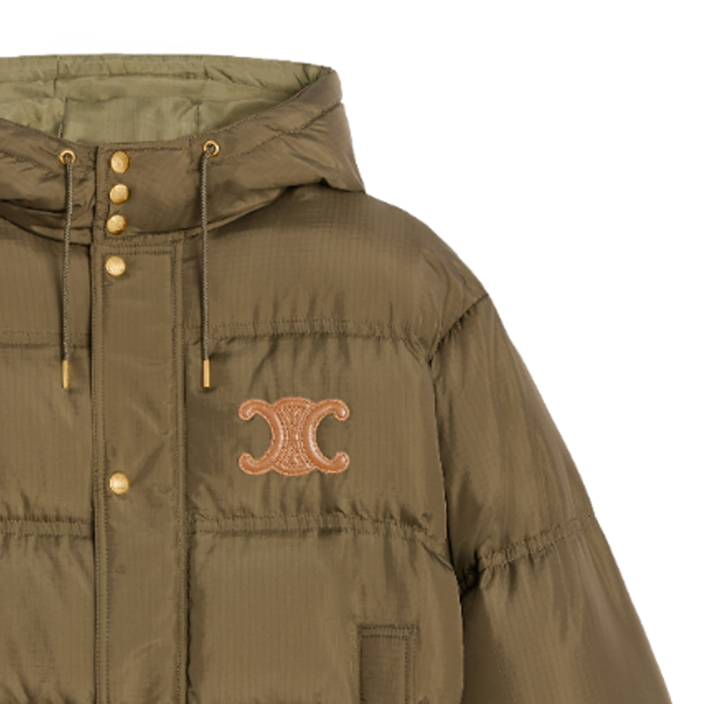 (Women) CELINE FW23  Khaki Hooded Embroidered Long Sleeve Down Jacket 2W799611T-02KK 圖 7