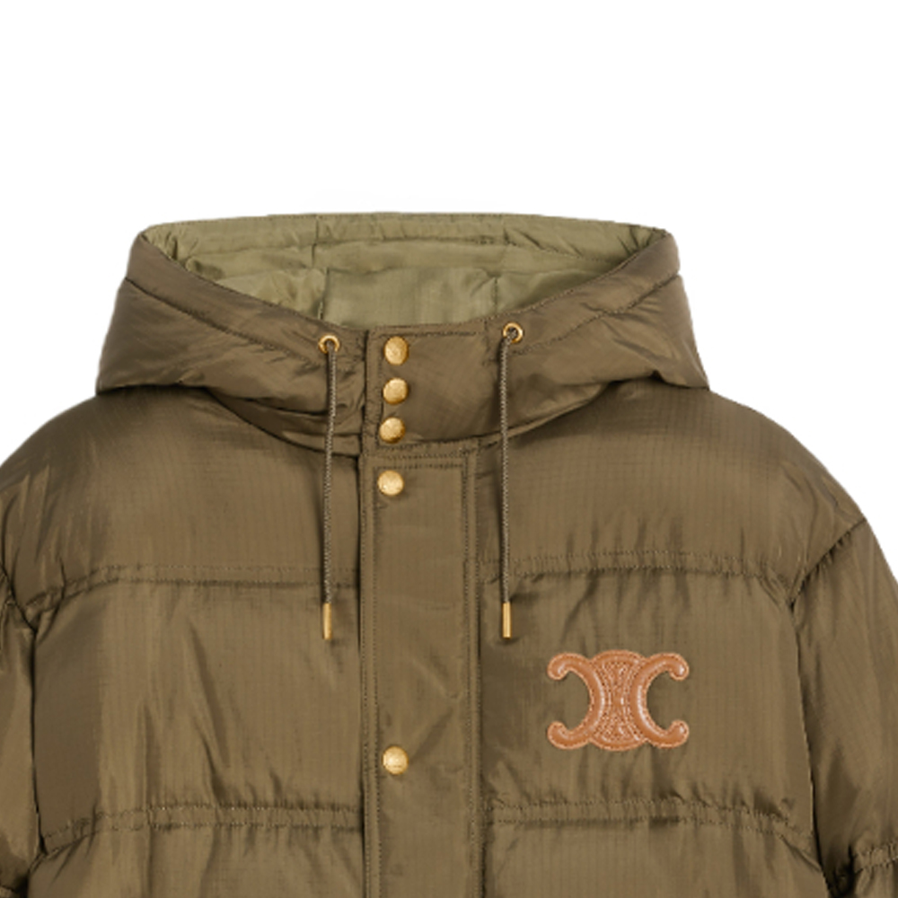 (Women) CELINE FW23  Khaki Hooded Embroidered Long Sleeve Down Jacket 2W799611T-02KK 圖 8