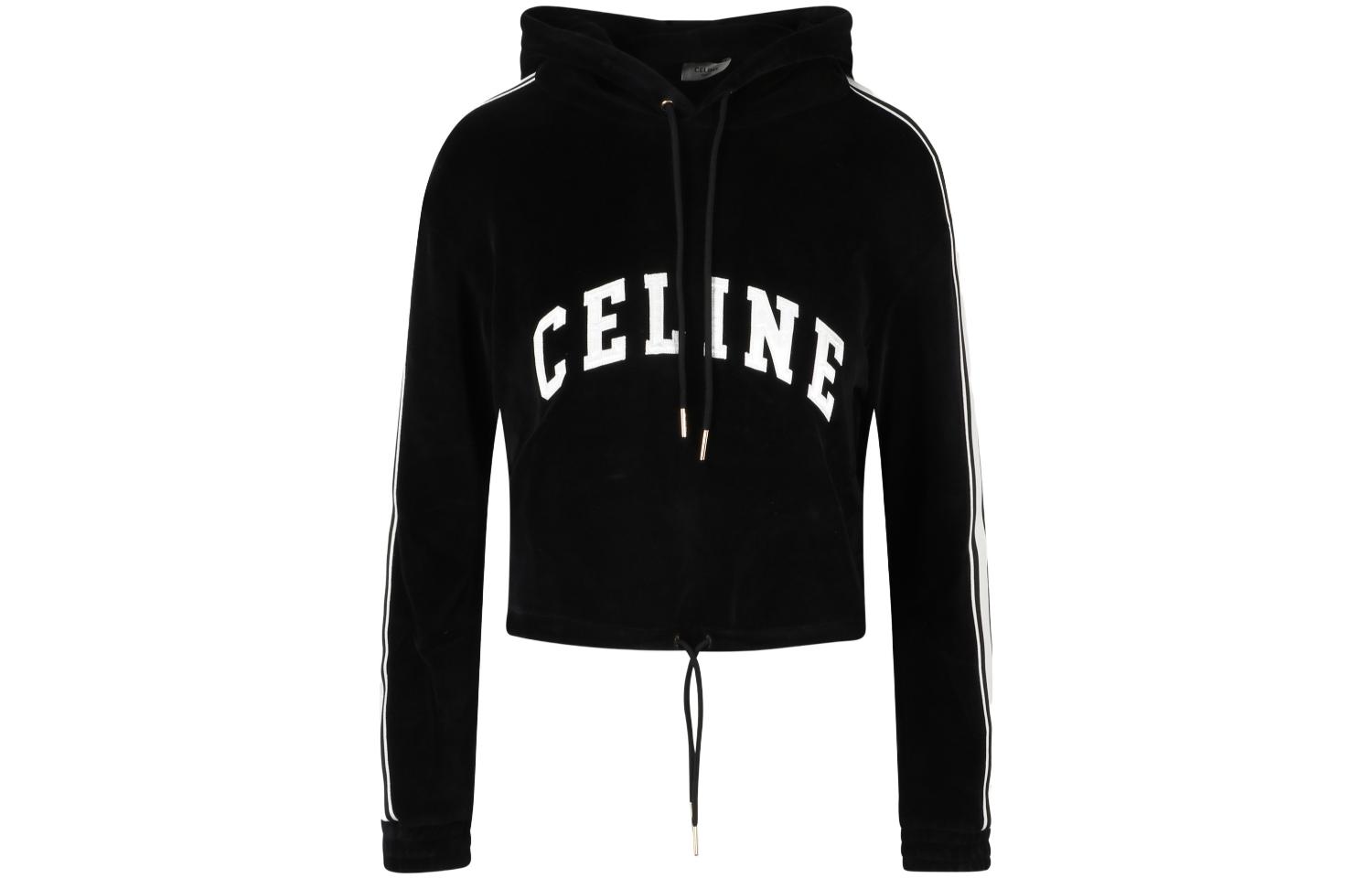 (Women) CELINE FW23  Logo Print Pullover Hoodie Black 2Y12C748Q-38AW 圖 2