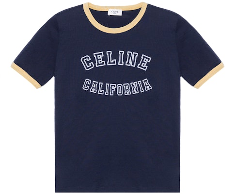 (W) セリーヌ FW23 ネイビーカラーブロック ロゴプリント 半袖Tシャツ 2X17H671Q-07FJ Buy (W) セリーヌ FW23 ネイビーカラーブロック ロゴプリント 半袖Tシャツ 2X17H671Q-07FJ