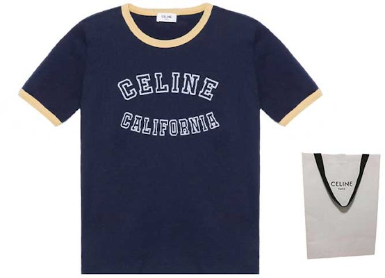 (W) セリーヌ FW23 ネイビーカラーブロック ロゴプリント 半袖Tシャツ 2X17H671Q-07FJ Shop (W) セリーヌ FW23 ネイビーカラーブロック ロゴプリント 半袖Tシャツ 2X17H671Q-07FJ