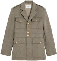 (Women) CELINE FW23 Single-Breasted Jacket Gray Beige Long-Sleeve Coat. 2V92P427T-02GI (Women) CELINE FW23 Single-Breasted Jacket Gray Beige Long-Sleeve Coat. 2V92P427T-02GI