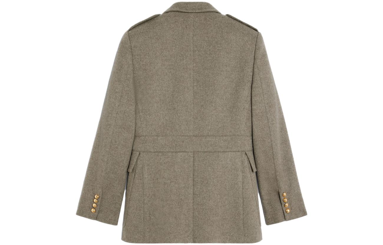 Lookbook (W) CELINE FW23 灰米色單排扣長袖外套大衣 2V92P427T-02GI