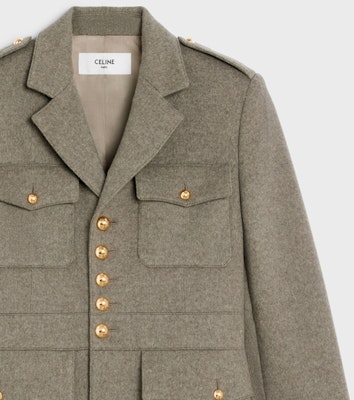(W) CELINE FW23 灰米色單排扣長袖外套大衣 2V92P427T-02GI Purchase (W) CELINE FW23 灰米色單排扣長袖外套大衣 2V92P427T-02GI
