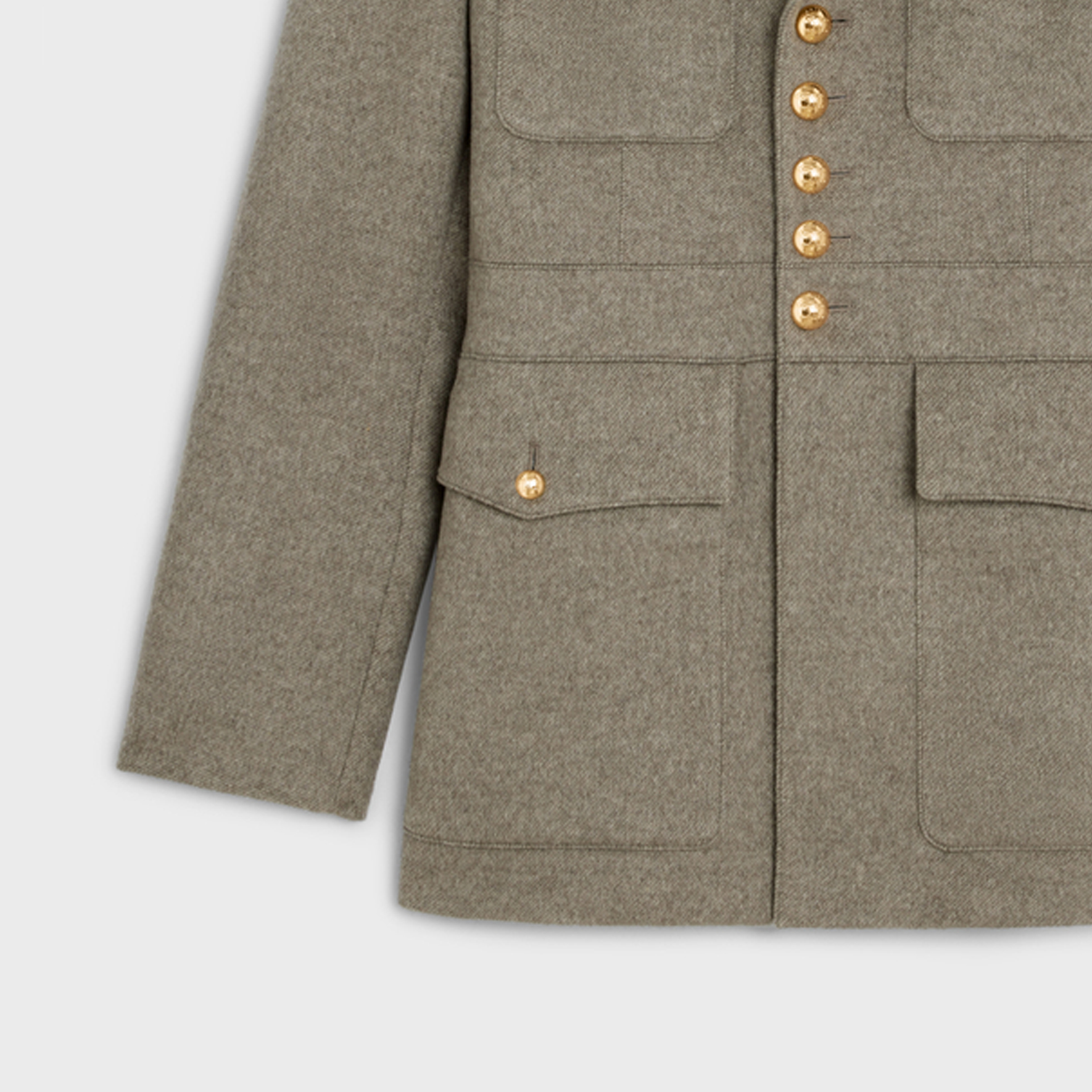 Sizing (W) CELINE FW23 灰米色單排扣長袖外套大衣 2V92P427T-02GI