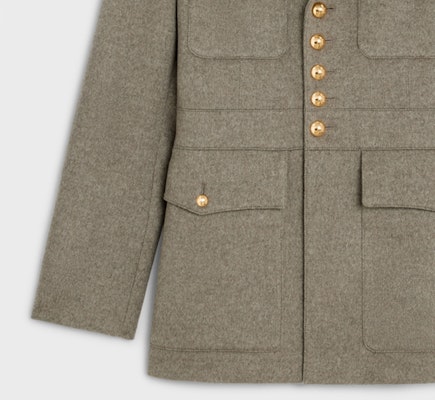 (W) CELINE FW23 灰米色單排扣長袖外套大衣 2V92P427T-02GI Sizing (W) CELINE FW23 灰米色單排扣長袖外套大衣 2V92P427T-02GI