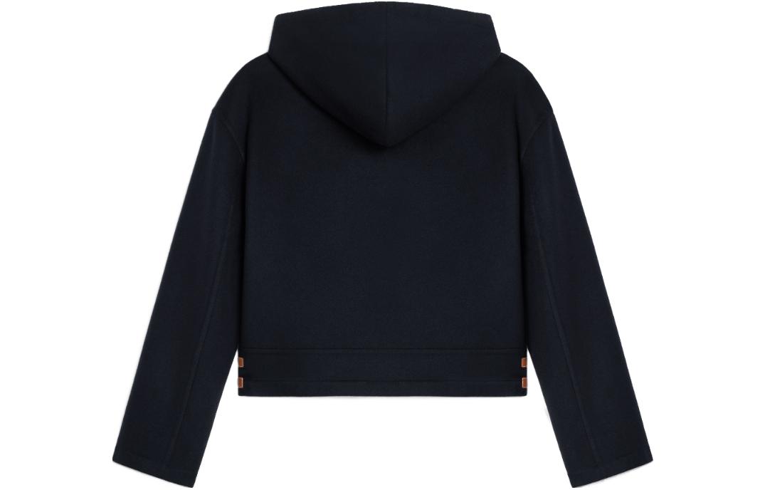 (Women) CELINE FW23  Solid Color Hooded Button-Up Jacket Navy Blue 2M29B6700-07MR 圖 3