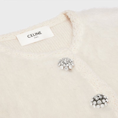 (W) 셀린 FW23 솔리드 컬러 롱슬리브 니트 가디건 - 오프 화이트 2AD9D440U-01OW Shop (W) 셀린 FW23 솔리드 컬러 롱슬리브 니트 가디건 - 오프 화이트 2AD9D440U-01OW